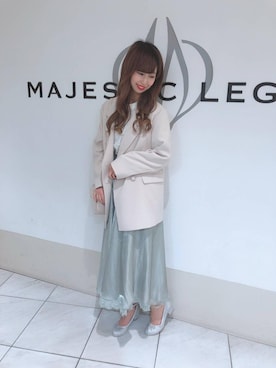 「キラキラリバーシブルスカート」｜マジェスティックレゴン天王寺ミオ店スタッフさん（レディース・156cm）の春コーディネート