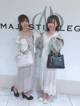 「ショッピング」｜「アイテム（パンプス）」を使った、マジェスティックレゴン天王寺ミオ店スタッフさん（レディース・156cm）の春コーディネート