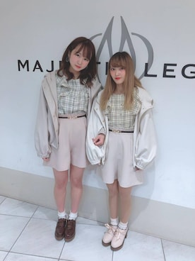「キュロット」｜「アイテム（ブルゾン）」を使った、マジェスティックレゴン天王寺ミオ店スタッフさん（レディース・156cm）の春コーディネート