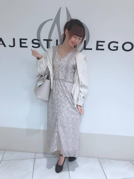 「ショッピング」｜「アイテム（パンプス）」を使った、マジェスティックレゴン天王寺ミオ店スタッフさん（レディース・156cm）の春コーディネート