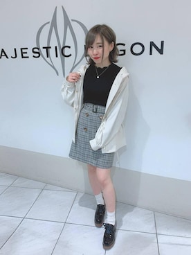 「パワショル」｜「アイテム（ブルゾン）」を使った、マジェスティックレゴン天王寺ミオ店スタッフさん（レディース・156cm）の春コーディネート