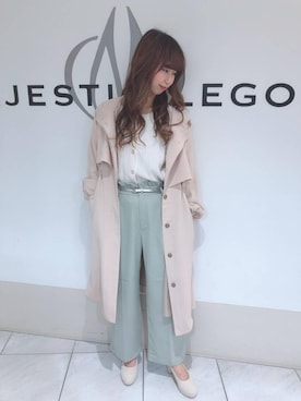 「ショッピング」｜「アイテム（その他アウター）」を使った、マジェスティックレゴン天王寺ミオ店スタッフさん（レディース・156cm）の春コーディネート