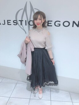 「ショッピング」｜「アイテム（トレンチコート）」を使った、マジェスティックレゴン天王寺ミオ店スタッフさん（レディース・156cm）の春コーディネート