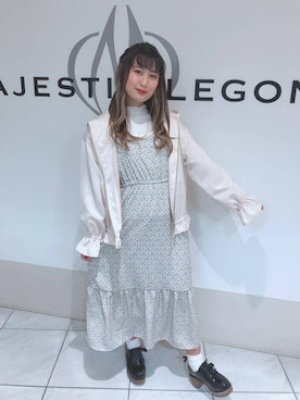 「パワショル」｜「アイテム（ブルゾン）」を使った、マジェスティックレゴン天王寺ミオ店スタッフさん（レディース・156cm）の春コーディネート