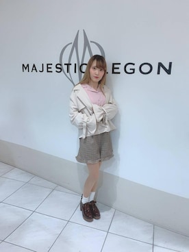 「ウッドヒールレースアップシューズ」｜マジェスティックレゴン天王寺ミオ店スタッフさん（レディース・156cm）の春コーディネート