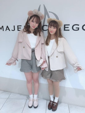 「ショーパン」｜「アイテム（トレンチコート）」を使った、マジェスティックレゴン天王寺ミオ店スタッフさん（レディース・156cm）の春コーディネート