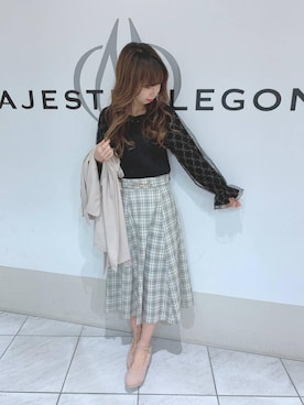 「チュール」｜「アイテム（トレンチコート）」を使った、マジェスティックレゴン天王寺ミオ店スタッフさん（レディース・156cm）の春コーディネート