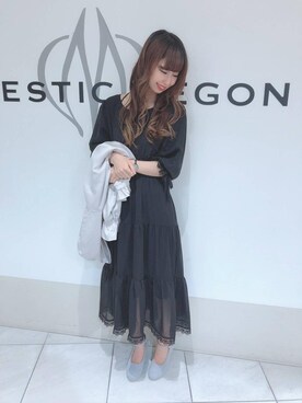 「ティアードマキシワンピース」｜マジェスティックレゴン天王寺ミオ店スタッフさん（レディース・156cm）の春コーディネート