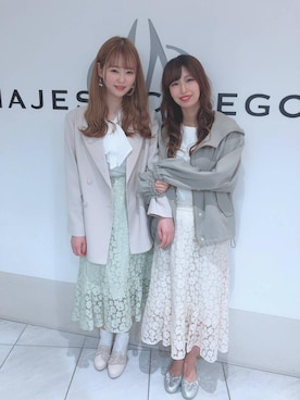 「ピュアリボンブラウス」｜マジェスティックレゴン天王寺ミオ店スタッフさん（レディース・156cm）の春コーディネート