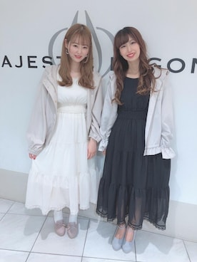 「双子コーデ」｜「アイテム（ブルゾン）」を使った、マジェスティックレゴン天王寺ミオ店スタッフさん（レディース・156cm）の春コーディネート