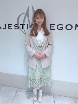 「ショッピング」｜「アイテム（パンプス）」を使った、マジェスティックレゴン天王寺ミオ店スタッフさん（レディース・156cm）の春コーディネート