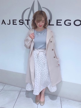 「パワショル」｜「アイテム（トレンチコート）」を使った、マジェスティックレゴン天王寺ミオ店スタッフさん（レディース・156cm）の春コーディネート