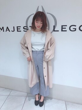「オーガンジー」｜「アイテム（その他アウター）」を使った、マジェスティックレゴン天王寺ミオ店スタッフさん（レディース・156cm）の春コーディネート