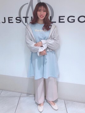 「ルームウェア」｜「アイテム（ブルゾン）」を使った、マジェスティックレゴン天王寺ミオ店スタッフさん（レディース・156cm）の春コーディネート