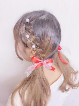 「ヘアアレンジ」｜「アイテム（ブルゾン）」を使った、マジェスティックレゴン天王寺ミオ店スタッフさん（レディース・156cm）の春コーディネート