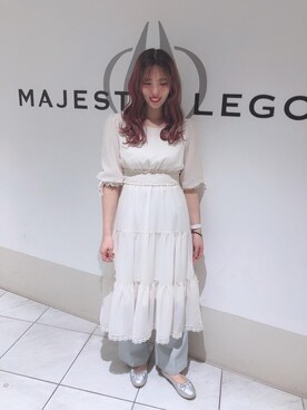 「ショッピング」｜「アイテム（バレエシューズ）」を使った、マジェスティックレゴン天王寺ミオ店スタッフさん（レディース・156cm）の春コーディネート