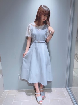 「スカラップ」｜「アイテム（ジャンパースカート）」を使った、マジェスティックレゴン天王寺ミオ店スタッフさん（レディース・156cm）の春コーディネート