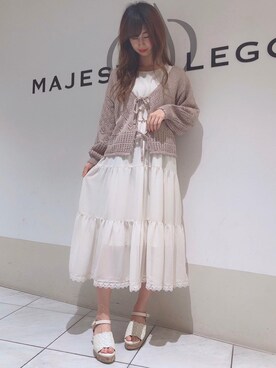 「ティアードマキシワンピース」｜マジェスティックレゴン天王寺ミオ店スタッフさん（レディース・156cm）の春コーディネート