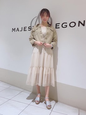 「ティアードマキシワンピース」｜マジェスティックレゴン天王寺ミオ店スタッフさん（レディース・156cm）の春コーディネート