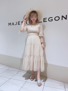 「ショッピング」｜「アイテム（帽子）」を使った、マジェスティックレゴン天王寺ミオ店スタッフさん（レディース・156cm）の春コーディネート