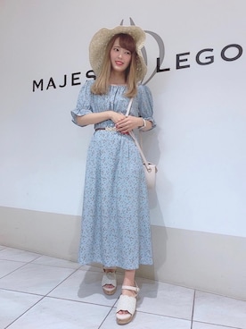 「ショッピング」｜「アイテム（帽子）」を使った、マジェスティックレゴン天王寺ミオ店スタッフさん（レディース・156cm）の夏コーディネート