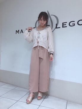 「透かしニット」｜マジェスティックレゴン天王寺ミオ店スタッフさん（レディース・156cm）の夏コーディネート