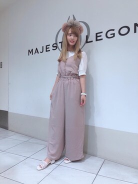 「ラメ」｜「アイテム（オールインワン・サロペット）」を使った、マジェスティックレゴン天王寺ミオ店スタッフさん（レディース・156cm）の夏コーディネート