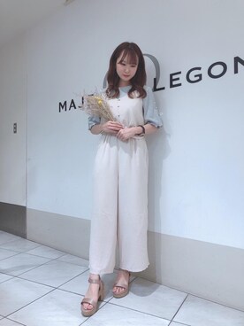 「綺麗めコーデ」｜「アイテム（サロペット/オーバーオール）」を使った、マジェスティックレゴン天王寺ミオ店スタッフさん（レディース・156cm）の夏コーディネート
