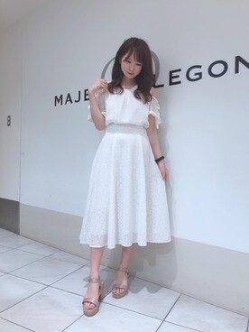 「コットンレース」｜マジェスティックレゴン天王寺ミオ店スタッフさん（レディース・156cm）の夏コーディネート