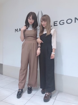 「パワショル」｜「アイテム（オールインワン・サロペット）」を使った、マジェスティックレゴン天王寺ミオ店スタッフさん（レディース・156cm）の夏コーディネート