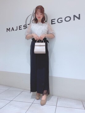 「スカラップ」｜「アイテム（パンプス）」を使った、マジェスティックレゴン天王寺ミオ店スタッフさん（レディース・156cm）の夏コーディネート