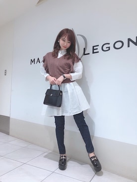 「MAJESTIC LEGON（マジェスティックレゴン）のアイテム（チュニック）」を使った、マジェスティックレゴン天王寺ミオ店スタッフさん（レディース・156cm）の夏コーディネート