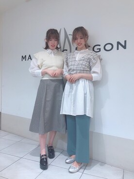「MAJESTIC LEGON（マジェスティックレゴン）のアイテム（チュニック）」を使った、マジェスティックレゴン天王寺ミオ店スタッフさん（レディース・156cm）の夏コーディネート