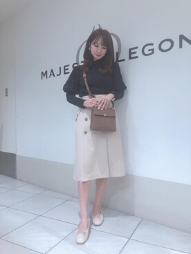 「タイト」｜「アイテム（バレエシューズ）」を使った、マジェスティックレゴン天王寺ミオ店スタッフさん（レディース・156cm）の夏コーディネート