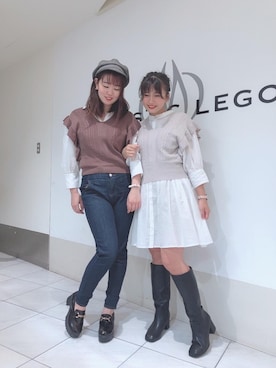 「MAJESTIC LEGON（マジェスティックレゴン）のアイテム（チュニック）」を使った、マジェスティックレゴン天王寺ミオ店スタッフさん（レディース・156cm）の秋コーディネート