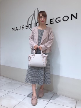 「パワショル」｜「アイテム（ライダースジャケット）」を使った、マジェスティックレゴン天王寺ミオ店スタッフさん（レディース・156cm）の秋コーディネート