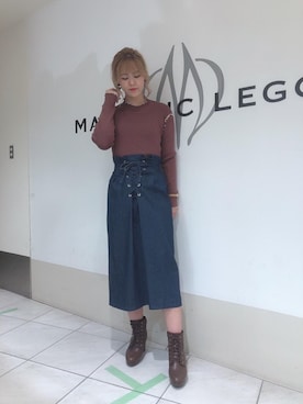 「メロウニット」｜マジェスティックレゴン天王寺ミオ店スタッフさん（レディース・156cm）の秋コーディネート