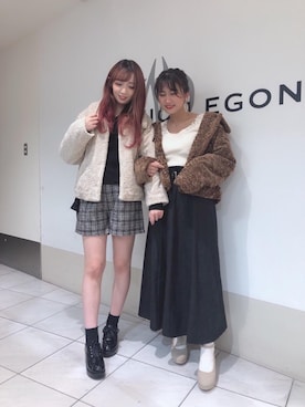 「ショーパン」｜「アイテム（その他アウター）」を使った、マジェスティックレゴン天王寺ミオ店スタッフさん（レディース・156cm）の秋コーディネート