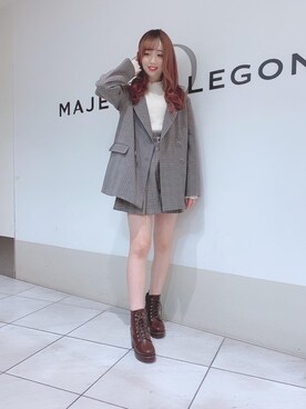 「MAJESTIC LEGON（マジェスティックレゴン）のアイテム（テーラードジャケット）」を使った、マジェスティックレゴン天王寺ミオ店スタッフさん（レディース・156cm）の秋コーディネート