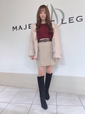 「フードファー」｜マジェスティックレゴン天王寺ミオ店スタッフさん（レディース・156cm）の秋コーディネート
