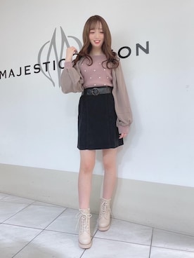 「MAJESTIC LEGON（マジェスティックレゴン）のアイテム」を使った、マジェスティックレゴン天王寺ミオ店スタッフさん（レディース・156cm）の秋コーディネート