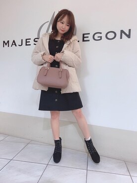 「バック」｜「アイテム（その他アウター）」を使った、マジェスティックレゴン天王寺ミオ店スタッフさん（レディース・156cm）の冬コーディネート