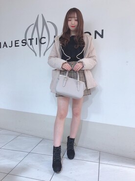 「バック」｜「アイテム（その他アウター）」を使った、マジェスティックレゴン天王寺ミオ店スタッフさん（レディース・156cm）の冬コーディネート