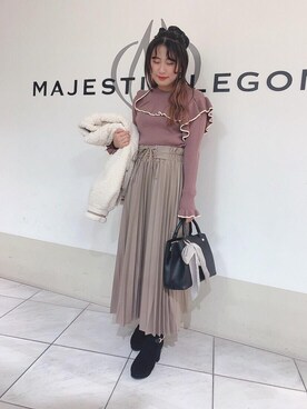 「バック」｜「アイテム（その他アウター）」を使った、マジェスティックレゴン天王寺ミオ店スタッフさん（レディース・156cm）の冬コーディネート