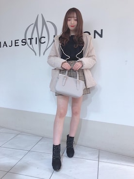 「バック」｜「アイテム（その他アウター）」を使った、マジェスティックレゴン天王寺ミオ店スタッフさん（レディース・156cm）の冬コーディネート