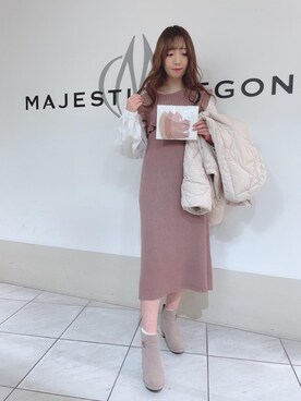 マジェスティックレゴン天王寺ミオ店スタッフさん（レディース・156cm）の冬コーディネート