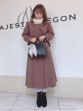 「バック」｜「アイテム（その他アウター）」を使った、マジェスティックレゴン天王寺ミオ店スタッフさん（レディース・156cm）の冬コーディネート