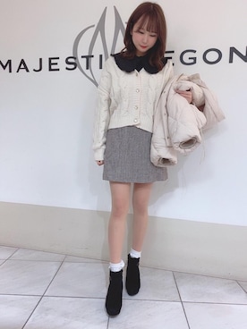 「マシュマロ」｜マジェスティックレゴン天王寺ミオ店スタッフさん（レディース・156cm）の冬コーディネート
