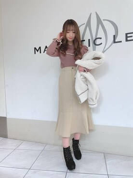 「マーメイド」｜「アイテム（その他アウター）」を使った、マジェスティックレゴン天王寺ミオ店スタッフさん（レディース・156cm）の冬コーディネート