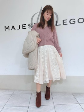 「マシュマロ」｜マジェスティックレゴン天王寺ミオ店スタッフさん（レディース・156cm）の冬コーディネート